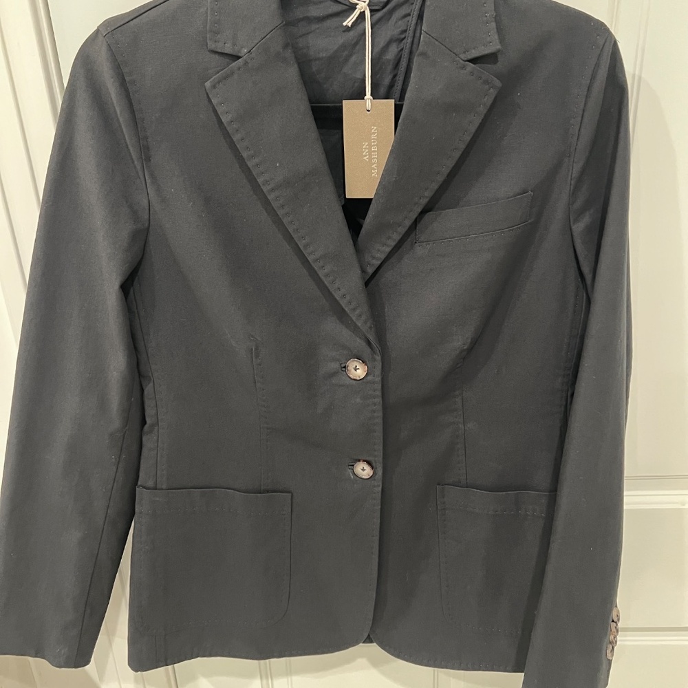 NWT ANN MASHBURN SARAH STRETCH CANVAS JACKET, Black Sz 6 - Picture 6 of 15